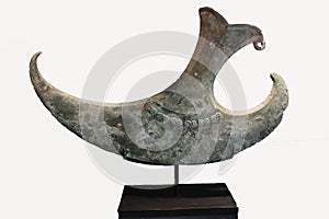 kapak beliung or axe beliung or pickaxe is a kind of cutting tool that has existed since the Stone Age. isolate on white.