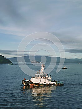 Tugboat on bitung harbour