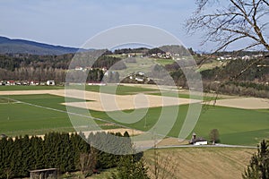 Kapelle Unsere Liebe Frau and farmland at Rosegg photo