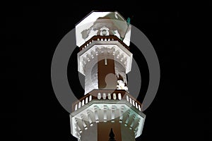 Kapitan Keling mosque minaret at night