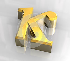 Kappa symbol in gold (3d) photo