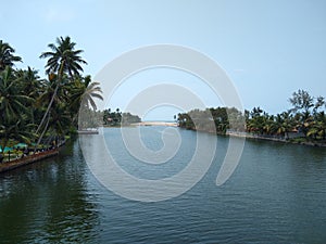 Kappil lake and estuary, Thiruvananthapuram, Kerala coastline