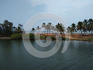 Kappil lake and estuary, Thiruvananthapuram, Kerala coastline