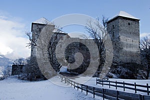 Kaprun Castle in winter, Austria