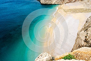 Kaputas Beach, Lycia coast and Mediterranean Sea in Kas, Kalkan, Antalya,Turkey. Lycian way. Summer and holiday concept photo