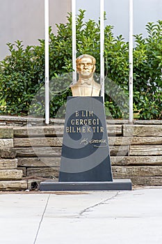 The bust of Turkish political leader M. Kemal Ataturk