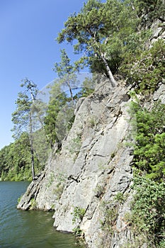 Karacaoren Lake Steep Rocky Coastline