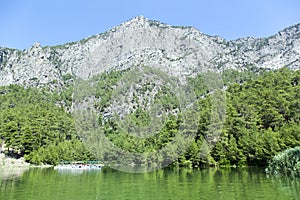 Karacaoren Lake And A Tall Mountain