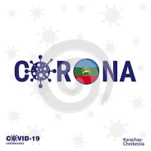 Karachay Chekessia Coronavirus Typography. COVID-19 country banner