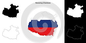 Karachay-Cherkess outline map