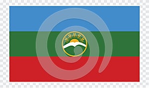 Karachay cherkessia Flag . flat original color illustration isolated on white background.