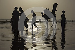 Karachi Beach Silhouette photo