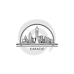 Karachi cityscape skyline city vector logo