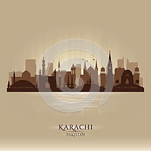 Karachi Pakistan city skyline vector silhouette