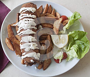 Karadjordjeva shnitsla, pork tenderloin stuffed with prosciutto