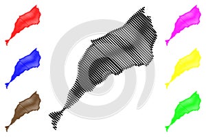 Karaginsky island Russia, Russian Federation, Kamchatka Krai map vector illustration, scribble sketch Karaginskiy map photo