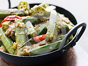 Karahi Dish with Bhindi Masala