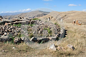 Karahunj. Prehistory megalith place. Armenia.