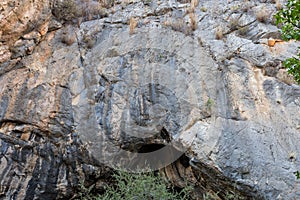 Karain Cave, Antalya, Turkey. Paleolithic archaeological site. Mediterranean region of Turkey