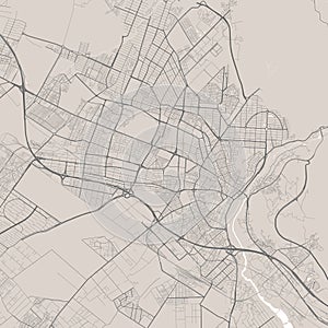 Karaj map, city in Iran. Streetmap municipal area photo