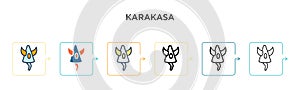 Karakasa vector icon in 6 different modern styles. Black, two colored karakasa icons designed in filled, outline, line and stroke