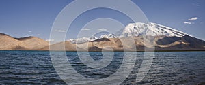 Karakol lake and in the background muztagh ata