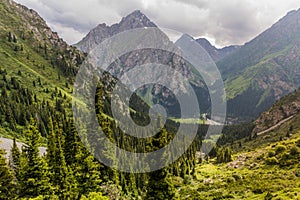 Karakol valley in Terskey Ala-Too mountain range in Kyrgyzst photo