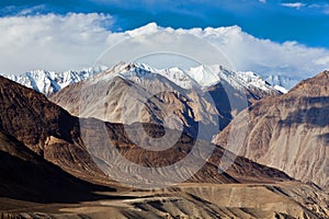 Karakoram mountain landscape in Ladakh, North India photo