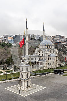 Karakoy Nusretiye Mosque and tophane clock tower. Nusretiye Mosque is an ornate mosque located in the Tophane district of Beyoglu