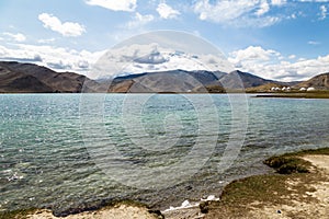Karakul Lake along Karakorum Highway, Xinjiang, China. 3600m, it is the highest lake in Pamir Plateau.