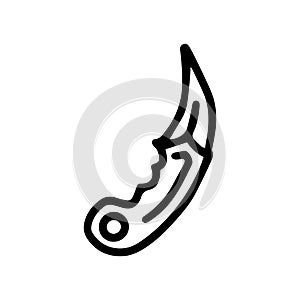 karambit knife line vector doodle simple icon