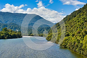 The Karamea River on the West Coast of South Island, New Zealand