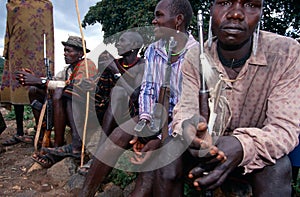 Karamojong cattle herders with guns, Uganda