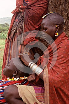 Karamojong villagers, Uganda