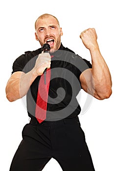 Karaoke with big man