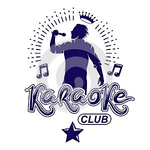 Karaoke club flyers vector cover design created using musical no