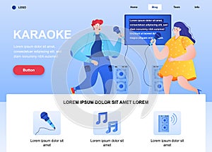 Karaoke flat landing page design