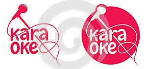 Karaoke flat logo with microphone silhouette