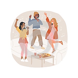 Karaoke isolated cartoon vector illustration.