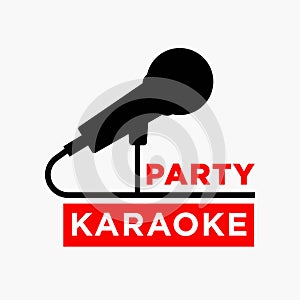 Karaoke party club label of vector microphone ofr sing bar
