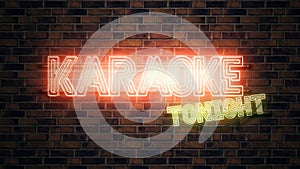 Karaoke tonight neon sign photo