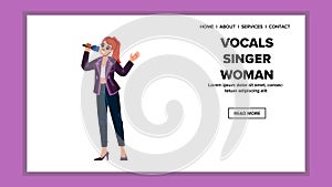 karaoke vocals singer woman vector