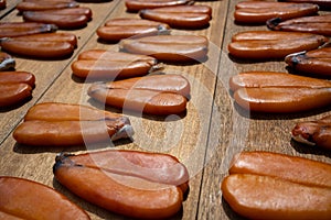 Karasumi mullet roe drying outside in Taiwan