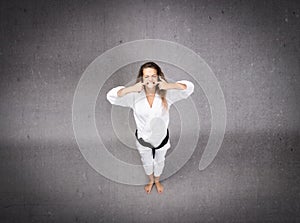 Karate athlete made stupid face