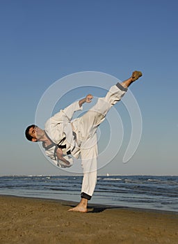 Karate on the beach