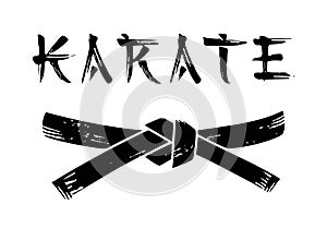 Karate black belt silhouette