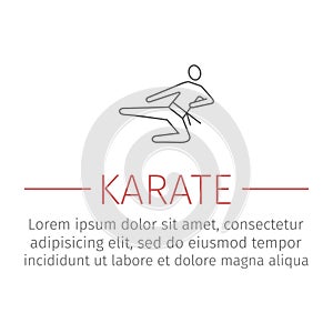 Karate blow line icon Vector sign