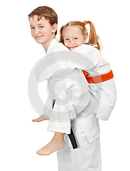 Karate boy and girl