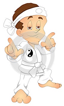 Karate - Cartoon Character - Vector Illustration