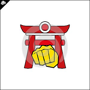 Karate emblem Martial art creative symbol design photo